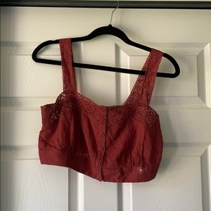 PacSun Crochet detailed rusty croptop
